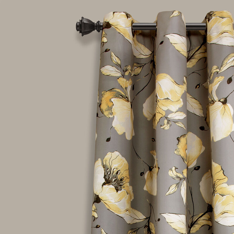 Delsey Floral Absolute Blackout Window Curtain Panels