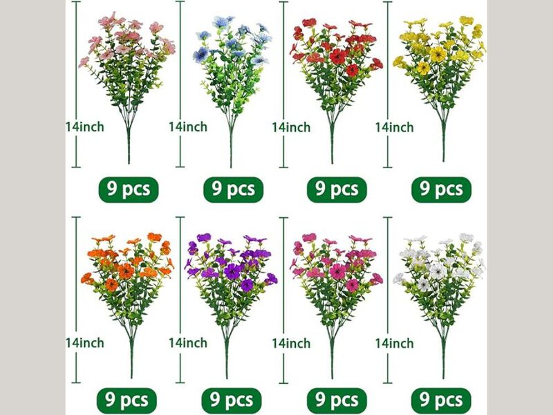 72 Bundle Artificial Greenery Plants UV Resistant Outdoor Window Box Decor image number 2