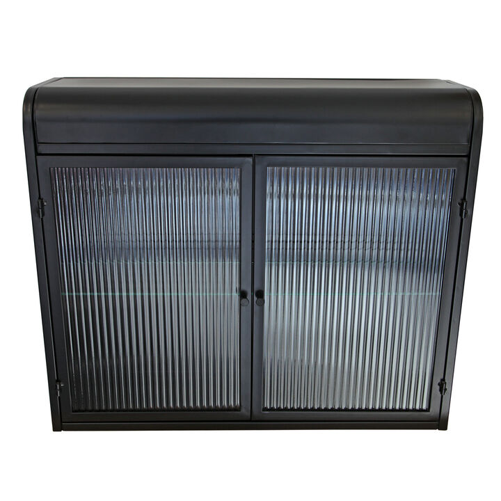 ELEMENT ACE Wall-Mounted Metal Storage Cabinet with Tempered Glass Doors and Adjustable Shelves for Home Organization