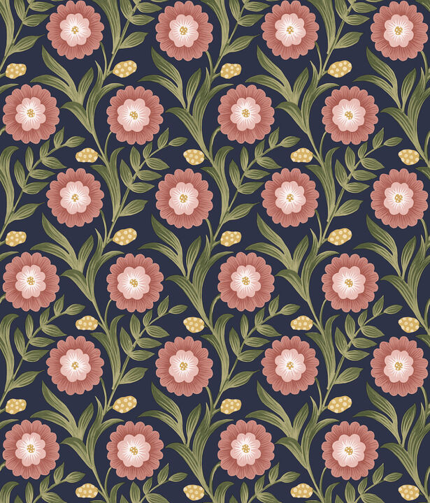 Lillian Blue Floral Vine Peel & Stick Wallpaper