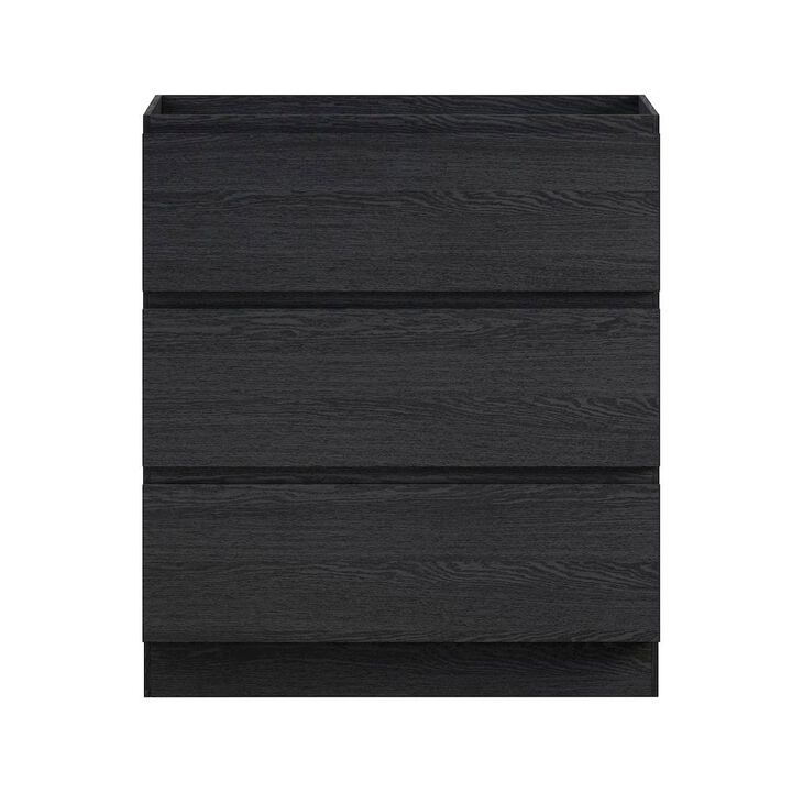 Liberte 30" Freestanding Bathroom Vanity Cabinet without Top in Black Oak