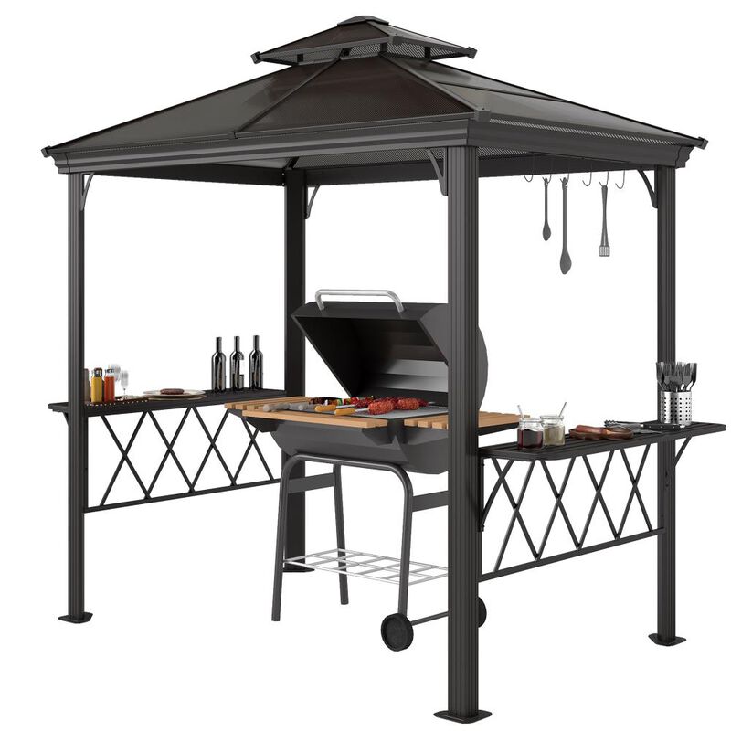 Hivvago Double Roof BBQ Pergola Canopy for Backyard image number 0