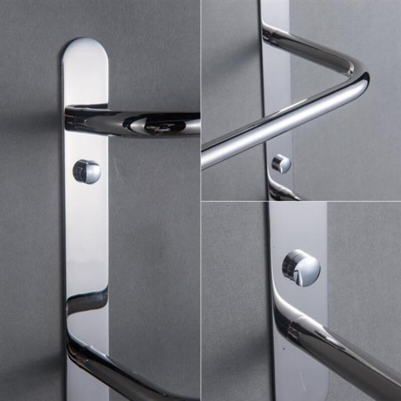 Wall-Mounted Stainless Steel Towel Rack with Three Bars and Polished Finish