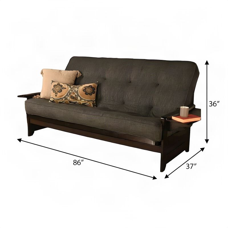 Phoenix Frame Queen-Espresso Finish-Linen Charcoal Mattress image number 6
