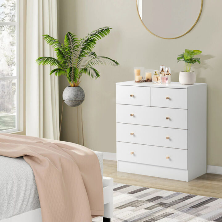 Simple Modern 5-Drawer Dresser, Compact Storage Cabinet for Bedroom or Home