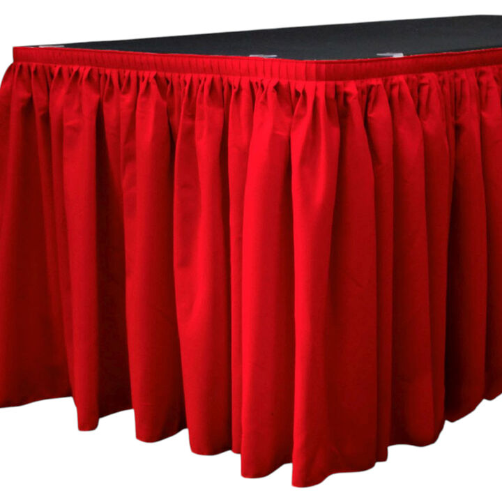 Polyester Table Skirt 17ft x 29in with 10 Clips for Wedding Party Decor