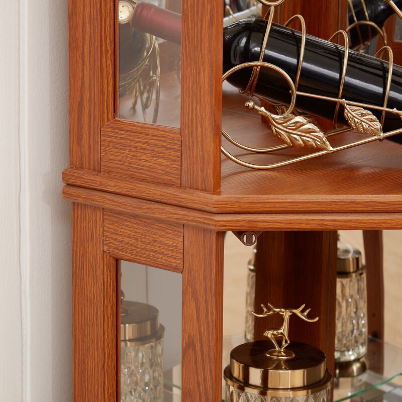 Fenket Corner Glass Curio Cabinet image number 5