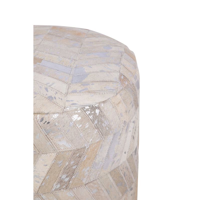 Carolina Chair & Table Handwoven Dionysus Silver Shevron Ottoman