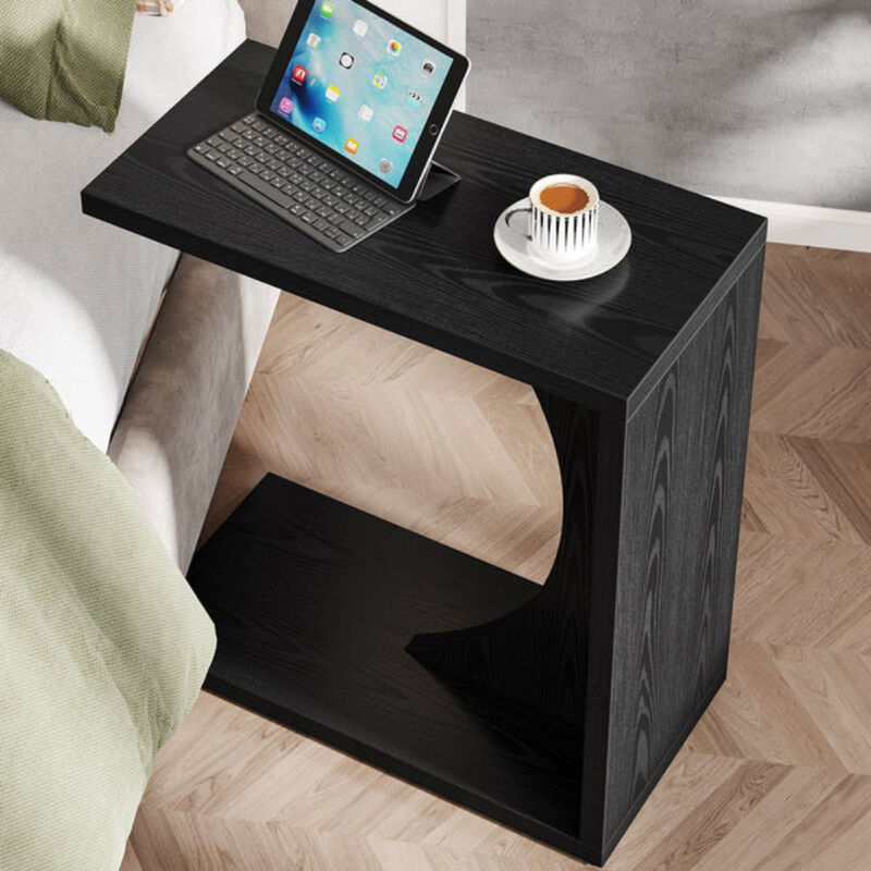 Sofa Side Table, C-Shaped End Table for Couch image number 4