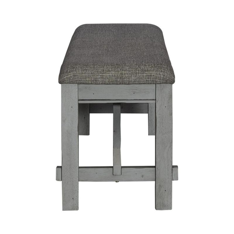 Liberty Furniture Dining Bench Transitional Grey in Smokey Grey Finish w/ Carbon Grey Tops image number 7