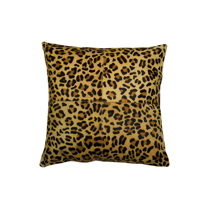 HomeRoots Set of Two 18" Brown and Black Leopard Cowhide Throw Pillows image number 2