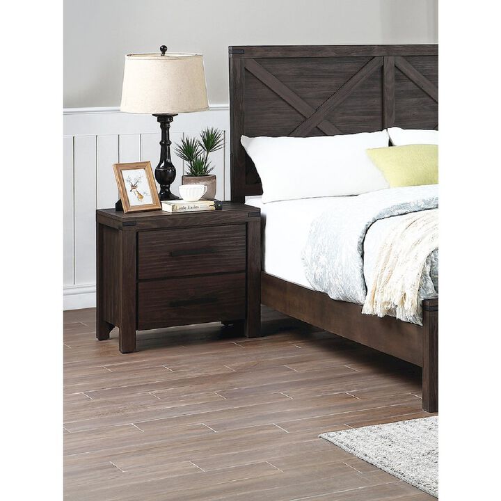 Simple Relax 2 Drawers Nightstand In Dark Grey