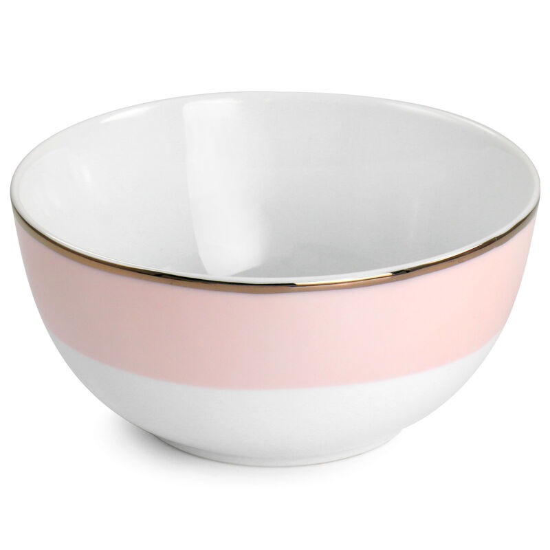 Martha Stewart Gold Rimmed 12 Piece Fine Ceramic Dinnerware Set in Pink image number 5