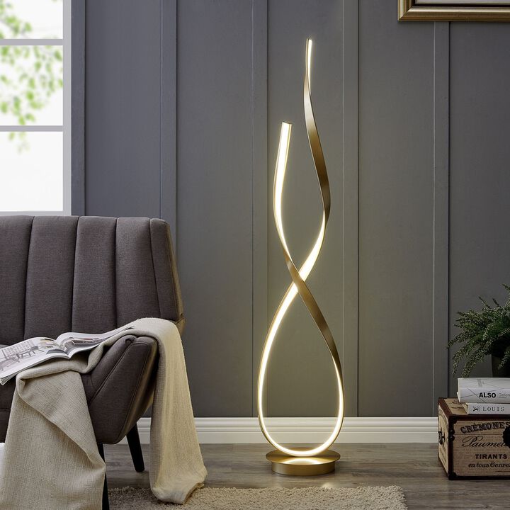 Vienna Floor Lamp Matte Black Metal Dimmable Integrated LED