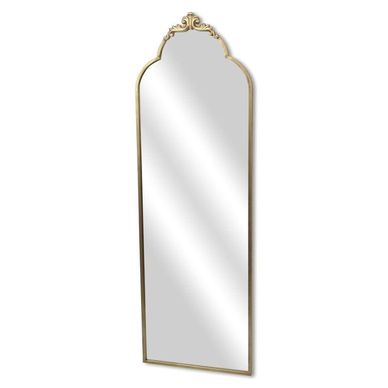 HomeRoots 65" Gold Metal Arch Full Length Hanging Mirror image number 3
