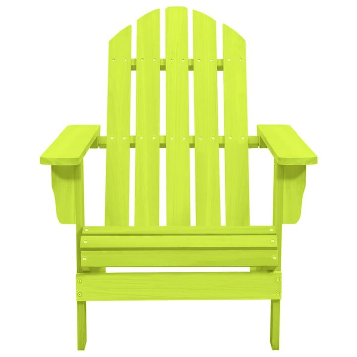 vidaXL Adirondack Chair in Solid Fir Wood - Comfy Ergonomic Design, Sturdy Structure, Ideal for Garden or Patio Use, Easy to Maintain, Stylish Green