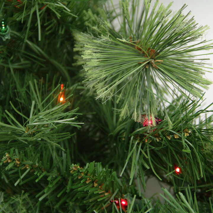 Pre-Lit Mixed Cashmere Pine Artificial Christmas Wreath - 24-Inch  Multi Lights