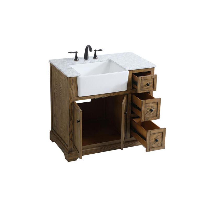 Elegant Kitchen and Bath 36 inch Single bathroom vanity in driftwood