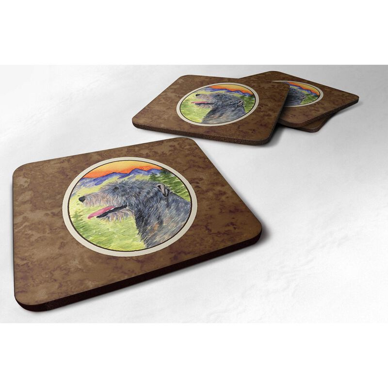Caroline's Treasures SS8209FC Irish Wolfhound Foam Coasters (Set of 4), 3.5 H x 3.5 W, Multicolor image number 0
