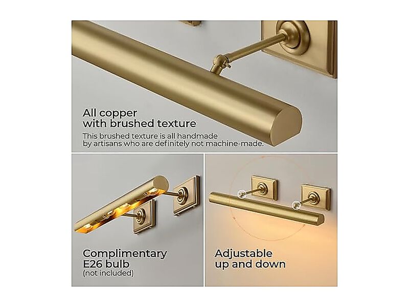 Light 24 Inch Hardwired Lights Wall Dimmable Sconces Poster Brass 4 Lighting Art image number 2