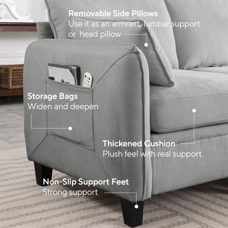Degvex Chenille Modular U‑Shaped Sectional Sofa image number 3