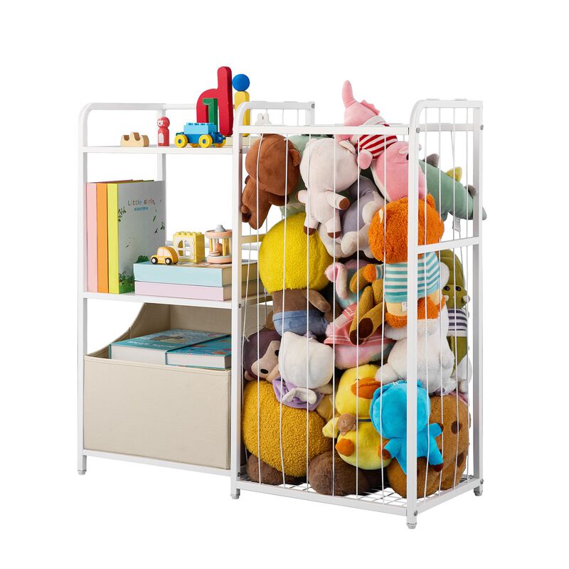 Kids Bookshelf with Toy Storage Chest, 2 Tier Book Organizer for Kids Room image number 3