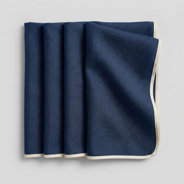 Linen Dinner Napkins Set of 4 for Dining Table Decor, 20 x 20 Inch - Kensington