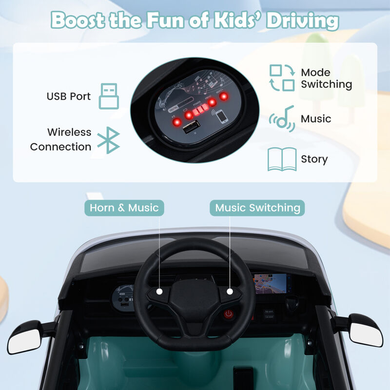 Kids 12V Electric Ride On Bus with LED Lights and Music for Garden Play image number 5