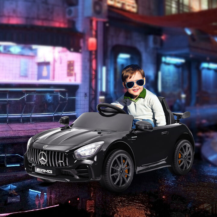 BreeBe Mercedes-Benz AMG GTR Licensed 12V Battery Powered Kids Electric Car w/ Remote Control & Soft Start