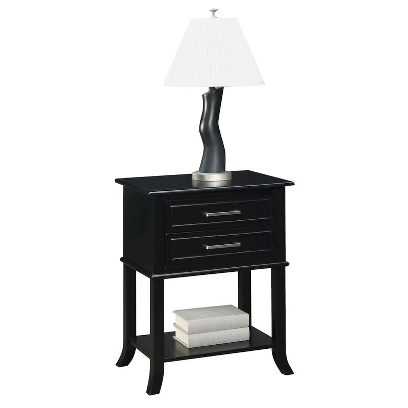 Convenience Concepts Sydney 2 Drawer End Table with Shelf