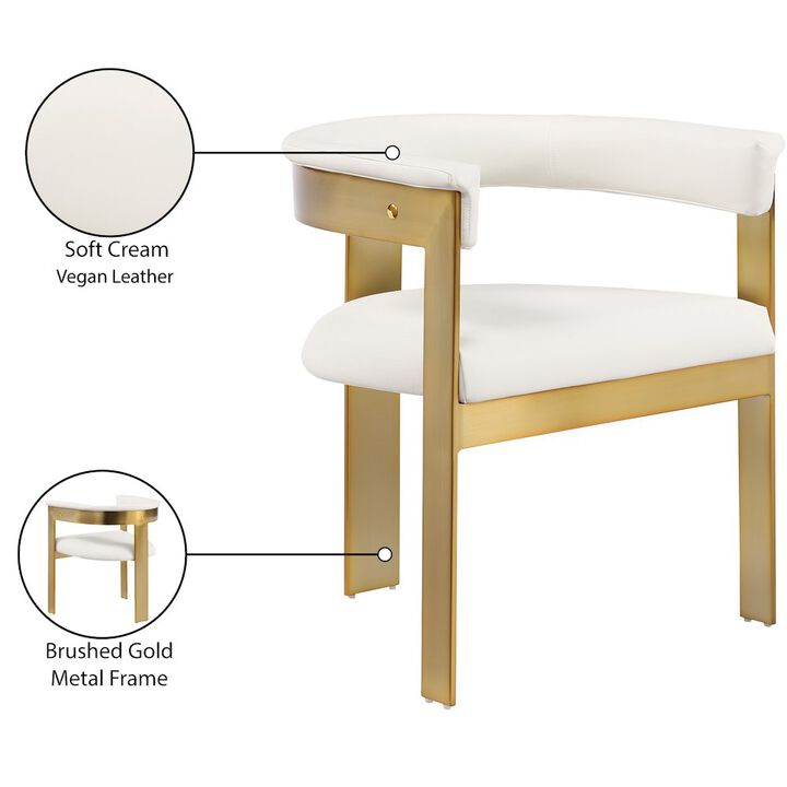 Meridian Furniture Romeo Cream Vegan Leather Dining Chair, Set of 2