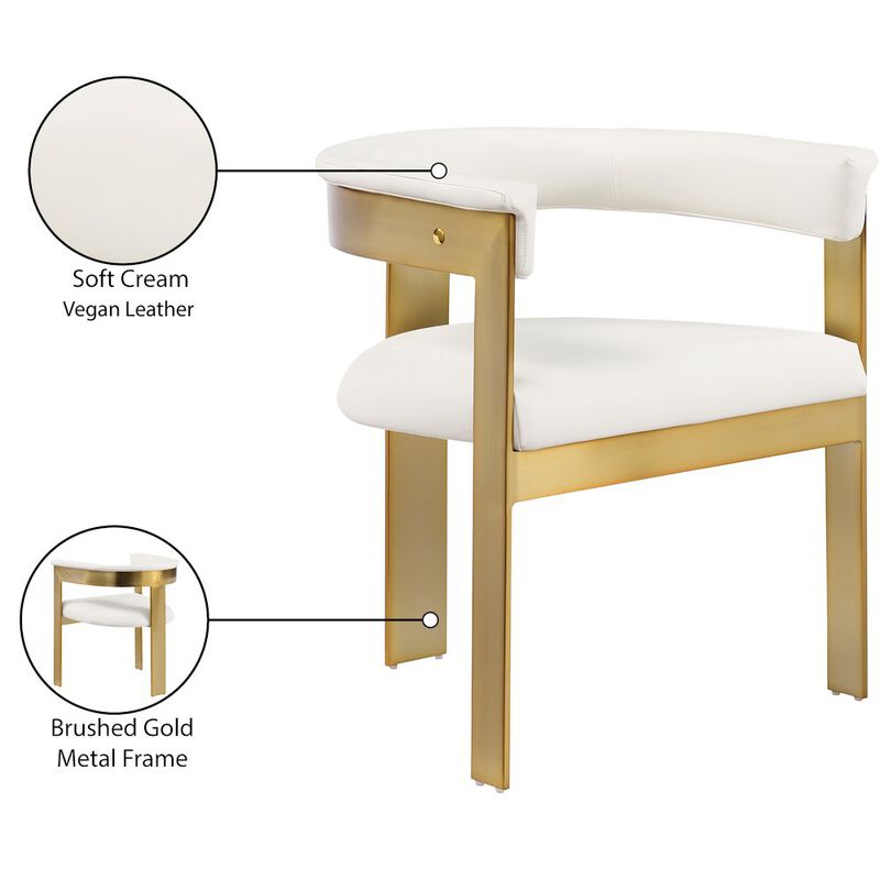 Meridian Furniture Romeo Cream Vegan Leather Dining Chair, Set of 2