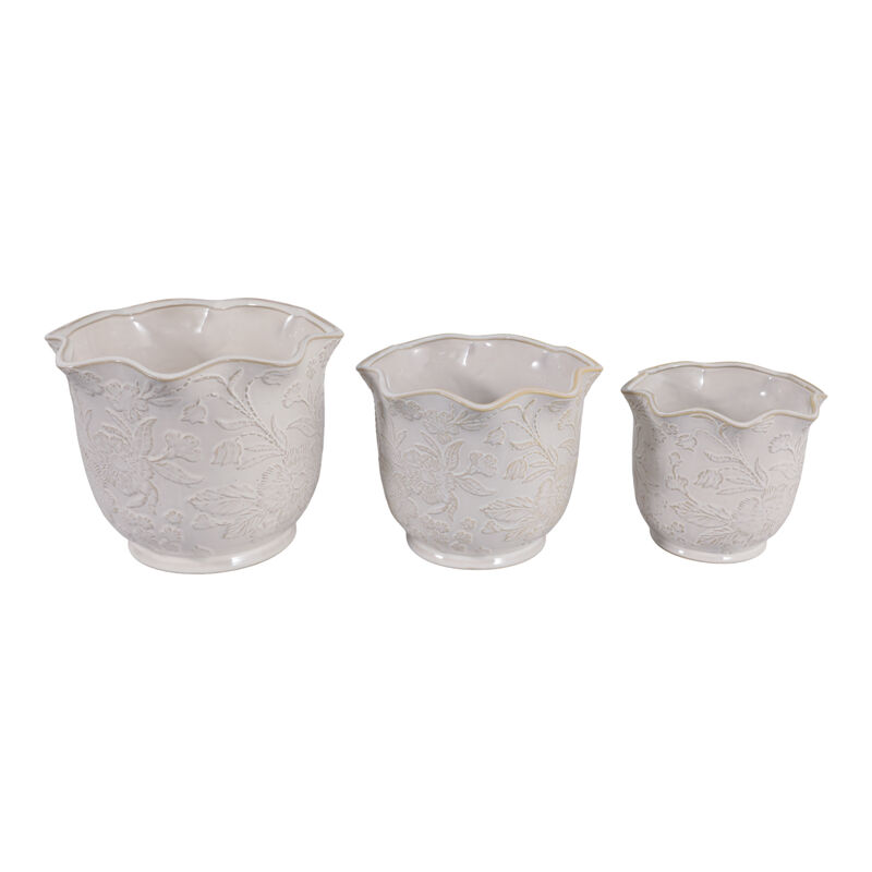 S/3 Floral Ruffle Planters image number 3