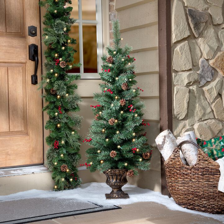 4 Foot Pre-lit Carolina Porch Christmas Tree