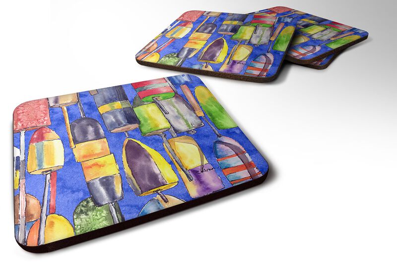 Caroline's Treasures 8723-3FC Lobster Bouys Foam Coasters (Set of 4), 3.5 H x 3.5 W, Multicolor