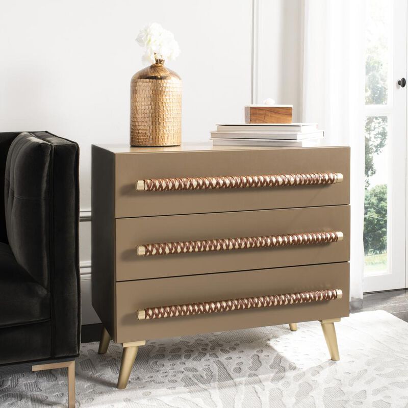 Safavieh Raquel 3 Drawer Chest, Light Brown