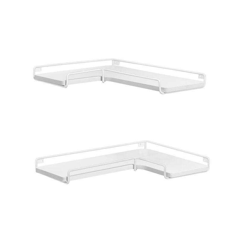 Corner Shelf Wall Mount Space Saving Design with Sleek Finish (Set of 2)