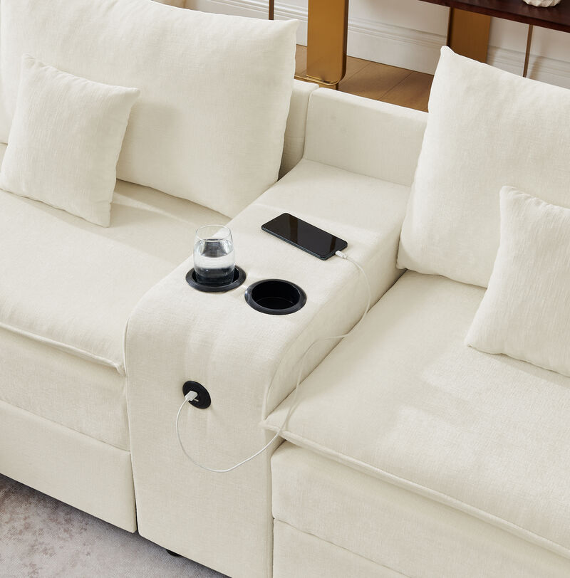 Gukkok 143.8" Spacious U-Shaped Modular Sectional Sofa image number 7