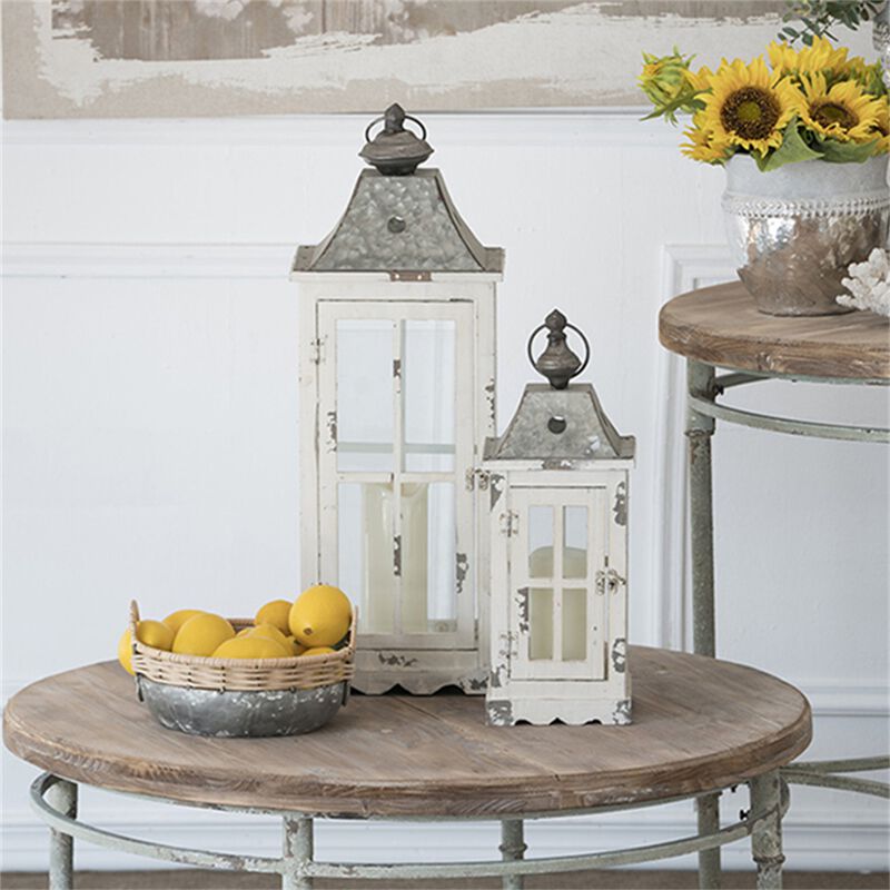 Clihome Wooden Candle Lantern Decorative Lantern Holder Decor for Outdoor, Home Garden Wedding