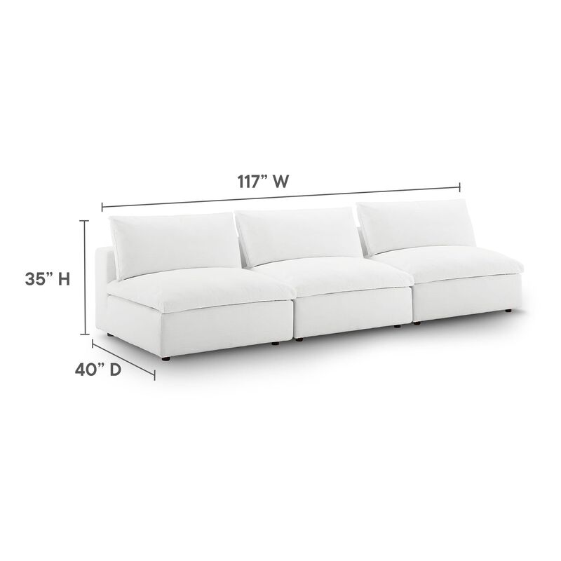 Modway Commix Down Filled Overstuffed 3-Piece Armless Sectional Sofa image number 2