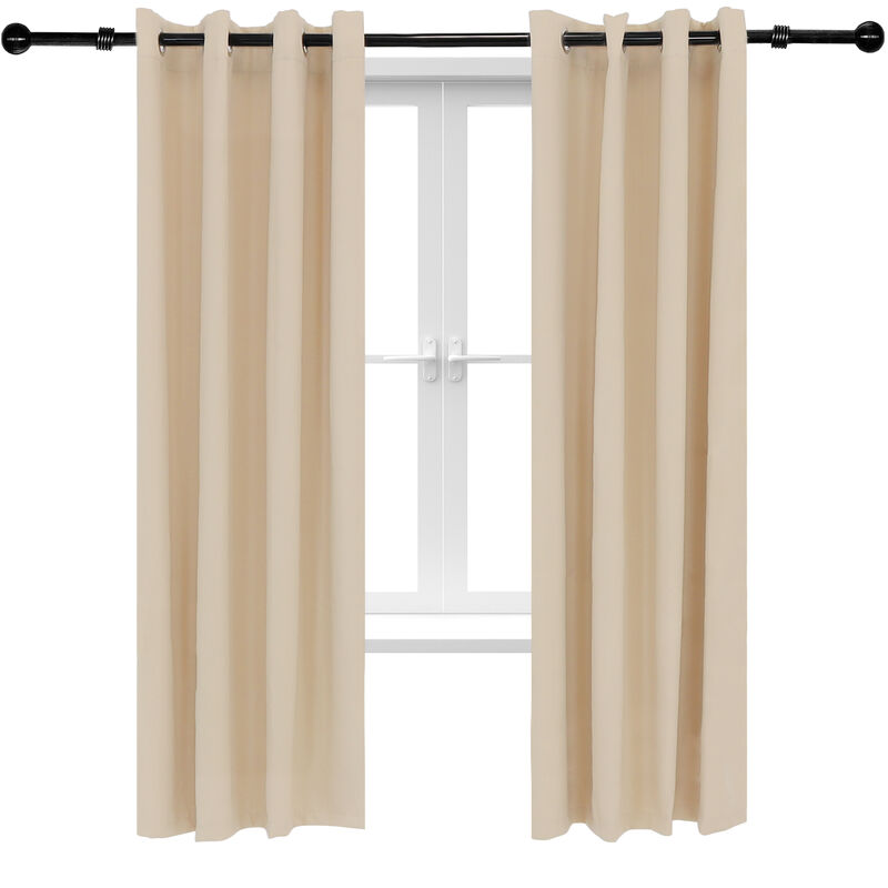 Sunnydaze Room Darkening Curtain Panel - Beige - 52 in x 84 in - Set of 2