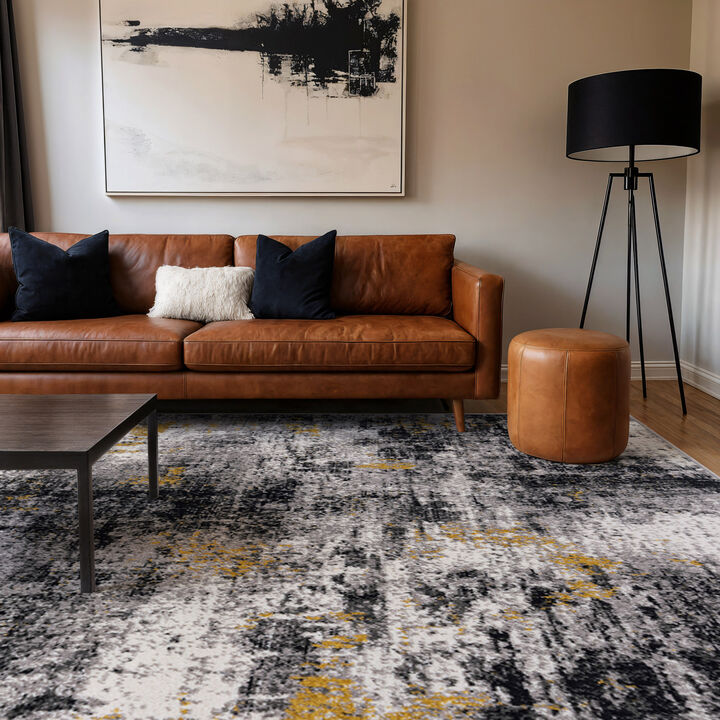 World Rug Gallery Adare Contemporary Abstract Area Rug:  Stain-Resistant Runner,  Flat Cut Pile,  Indoor Use