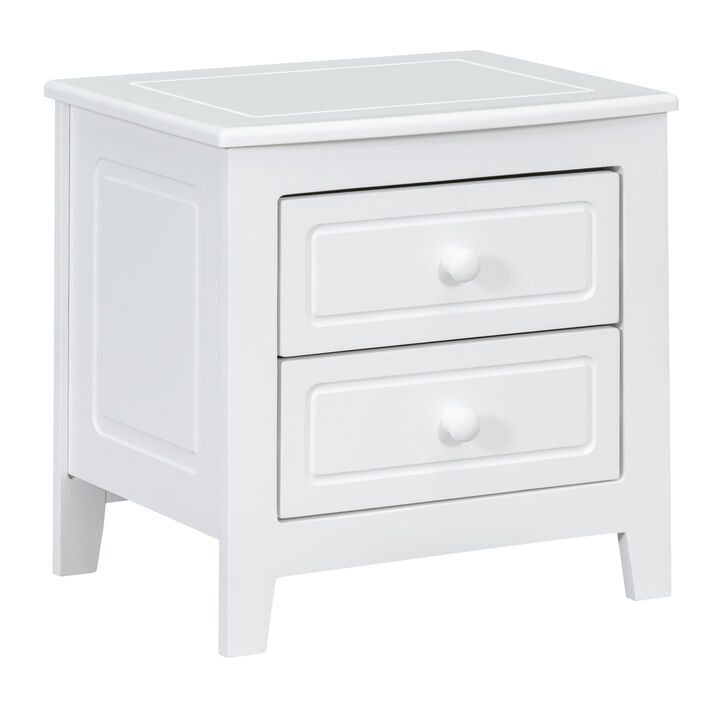 Mid-Century Retro 2-Drawer Nightstand Bedside Table