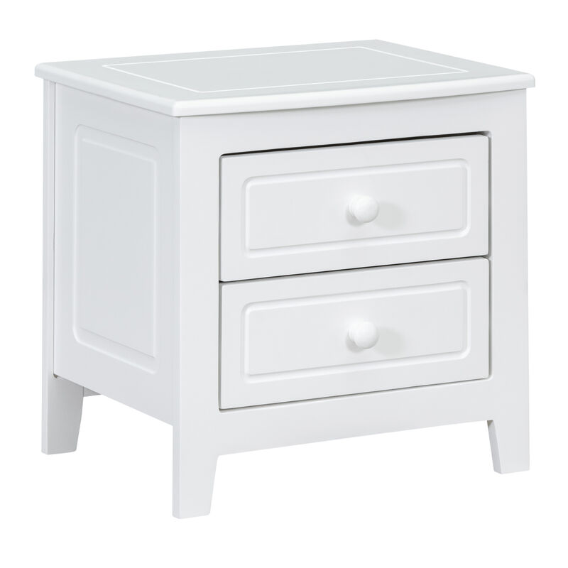 Mid-Century Retro 2-Drawer Nightstand Bedside Table image number 0