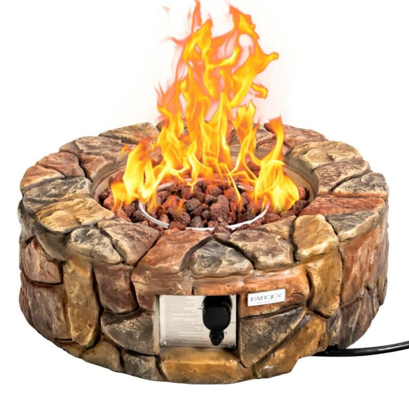 Hivvago Propane Gas Fire Pit with Lava Rocks and Protective Cover