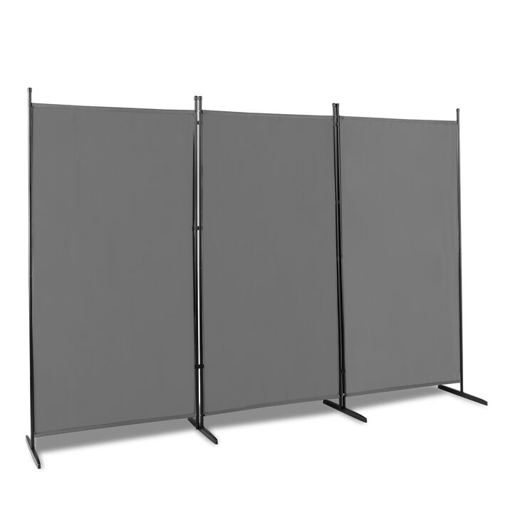 Trifold Folding Screen Divider, Portable Privacy Partition with Sturdy Frame