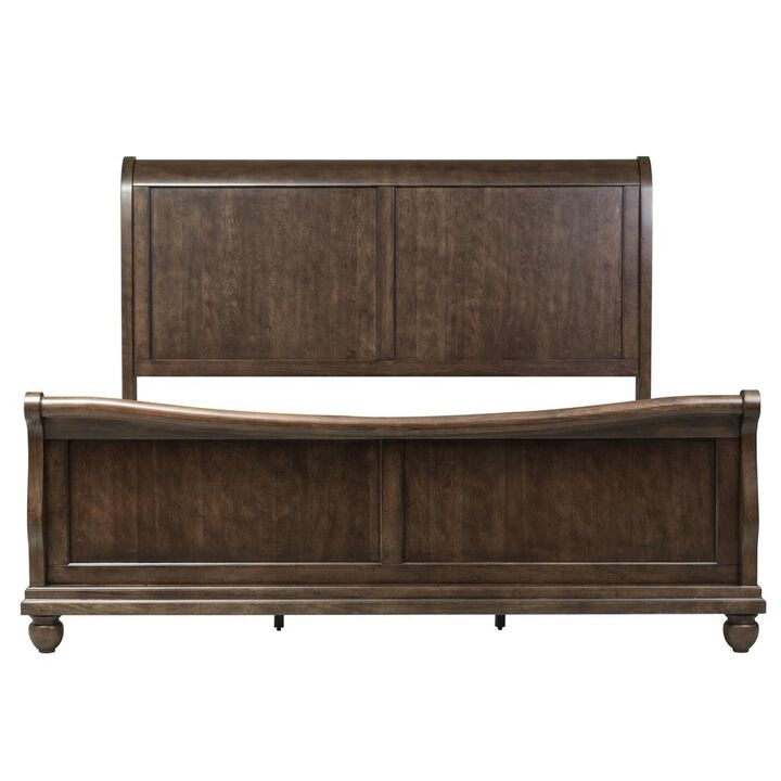 Liberty Furniture Rustic Traditions Queen Sleigh Bed in Rustic Cherry
