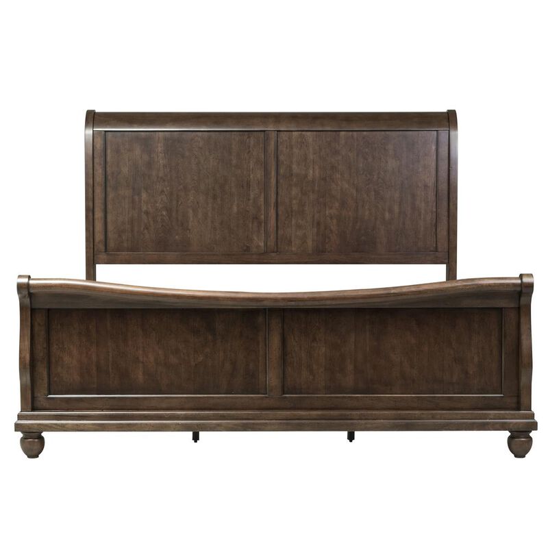 Liberty Furniture Rustic Traditions Queen Sleigh Bed in Rustic Cherry image number 1