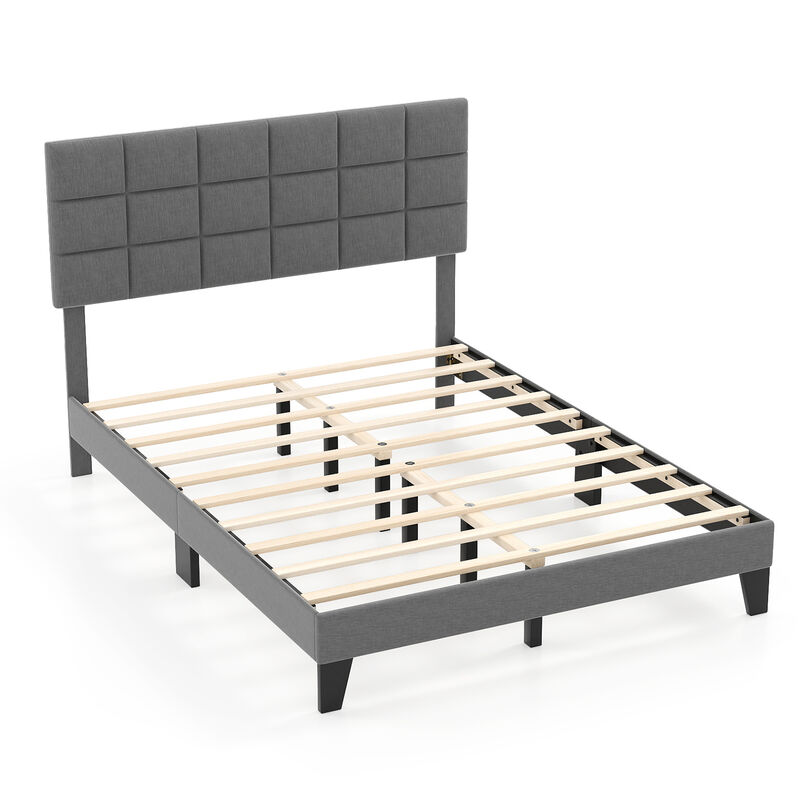Modern Linen Bed Frame with Adjustable Headboard for Customizable Comfort and Stylish Bedroom Design image number 0