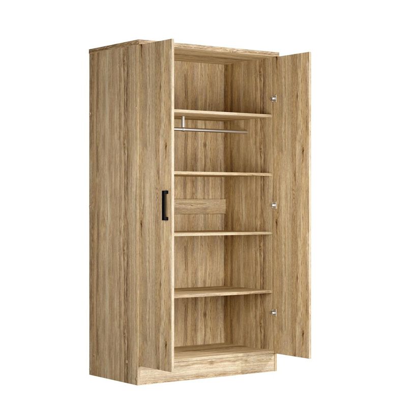 2 Doors Wardrobe with Shelves